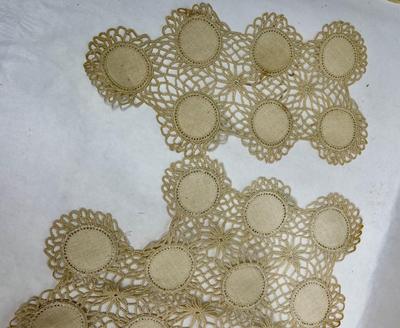Lot 4 - Vintage Lace and Fabric Seat covers Country Cottage Decor