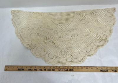 Vintage small lace round tablecloth Country Core Cottage