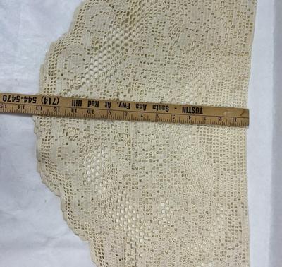 Vintage small lace round tablecloth Country Core Cottage