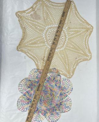 Lot 6 - Vintage Crocheted Handmade Table Doilies Cottage Country Decor