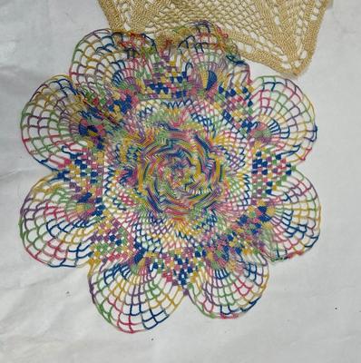Lot 6 - Vintage Crocheted Handmade Table Doilies Cottage Country Decor
