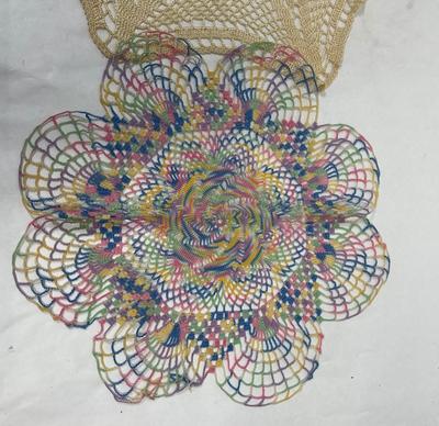 Lot 6 - Vintage Crocheted Handmade Table Doilies Cottage Country Decor