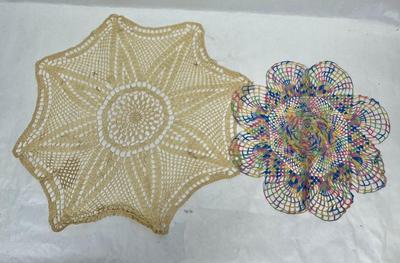 Lot 6 - Vintage Crocheted Handmade Table Doilies Cottage Country Decor
