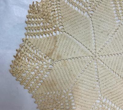 Lot 8 - Vintage Crocheted rectangular and star shaped doilies Country Cottage Decor
