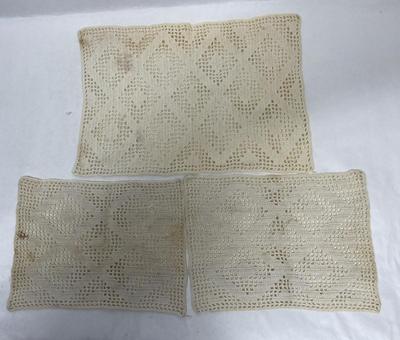 Lot 7 - Vintage Crocheted or Tatted Handmade Placemats Cottage Decor