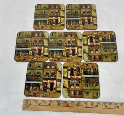 Vintage Pimpernel Parisian Scenes Coasters set of 7