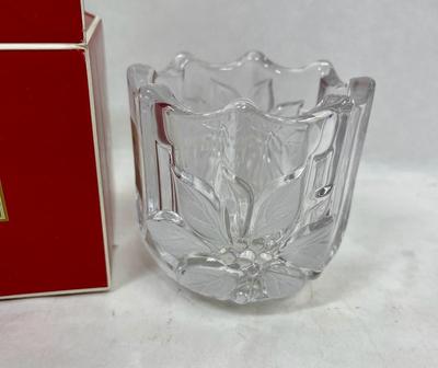 Mikasa Festive Poinsettia Candle Holder new in box