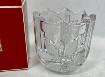 Mikasa Festive Poinsettia Candle Holder new in box