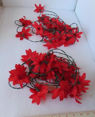 2 More Older Fabric Poinsettia Christmas Lights