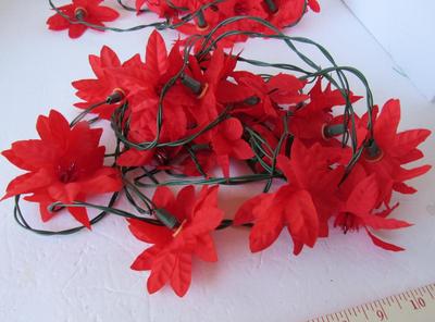 2 More Older Fabric Poinsettia Christmas Lights