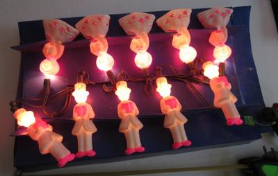Older Decorative Novelty Christmas Tree Lights, People, Works