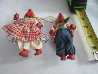 Hen and Rooster Plaster LIke Christmas Ornaments