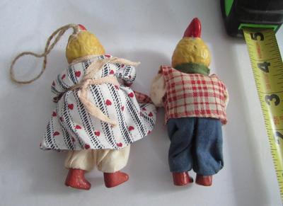Hen and Rooster Plaster LIke Christmas Ornaments
