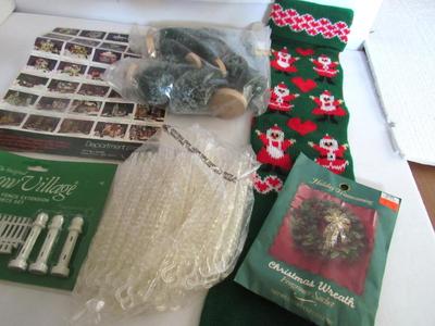 Misc Christmas Lot, Bottle Brush Trees, Icicle Ornaments, More