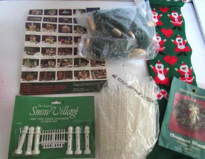 Misc Christmas Lot, Bottle Brush Trees, Icicle Ornaments, More