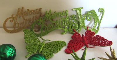 Christmas Glitter Ornament Lot