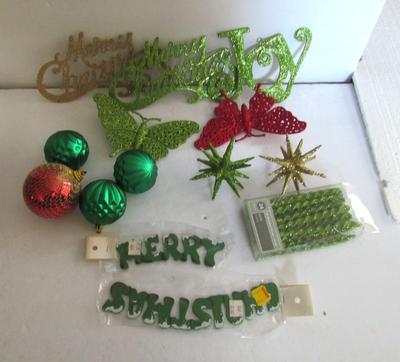 Christmas Glitter Ornament Lot