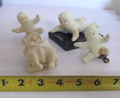 Lot of 4 Dept 56 Vintage Snowbaby Christmas Ornaments Lot #1
