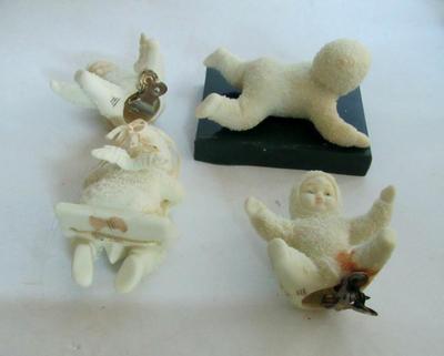 Lot of 4 Dept 56 Vintage Snowbaby Christmas Ornaments Lot #1