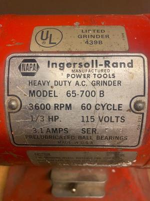 INGERSOL-RAND BENCH GRINDER MODEL 65-700B