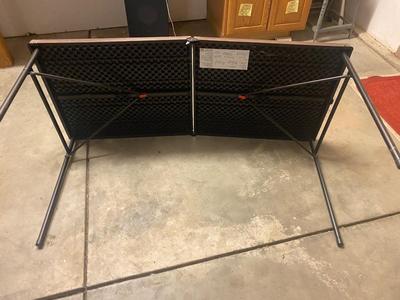 VINTAGE FLOOR LAMP, FOLDING TABLE & SIGN FOR KARATE PARKING/WAY