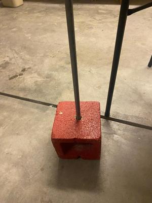 VINTAGE FLOOR LAMP, FOLDING TABLE & SIGN FOR KARATE PARKING/WAY