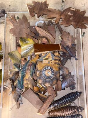 HUGE LOT OF COOKOO CLOCKS FOR PARTS OR REPAIR