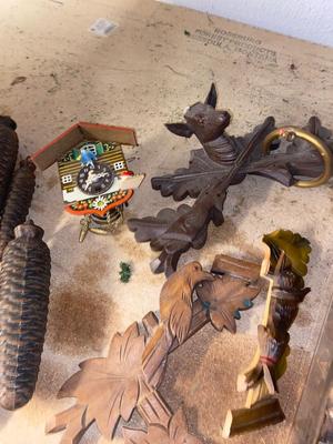 HUGE LOT OF COOKOO CLOCKS FOR PARTS OR REPAIR