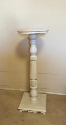 White Wood Pedestal Display or Plant Stand