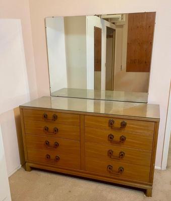MCM Wood Dresser with Mirror