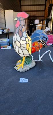 Stained Glass Rooster Lamp or Nightlight - Stained Glass Accent Lamp