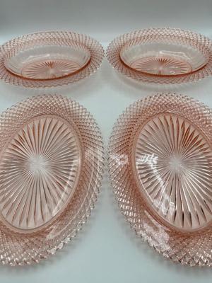 “Miss America Pink” Depression Glass Serving Dishes