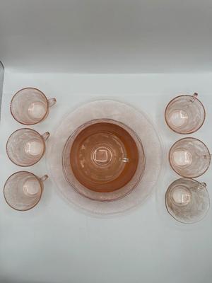 Pink Depression Glass DOGWOOD MacBeth-Evans Salvar