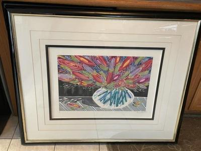 Known Artist Penny Feder Pencil Signed Edition 1/1 Etching/Engraving Artwork Frame Size 35" x 43" Preowned from an Estate
