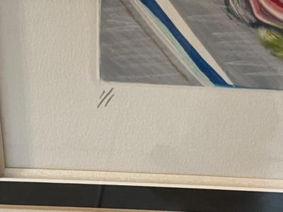 Known Artist Penny Feder Pencil Signed Edition 1/1 Etching/Engraving Artwork Frame Size 35" x 43" Preowned from an Estate