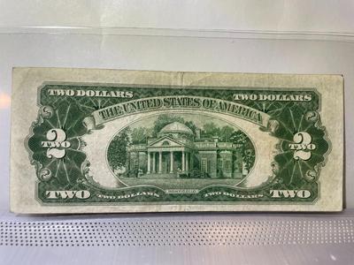 Series of 1928-F VG Condition $2 Red Seal US Note Serial #D59814081A as Pictured.