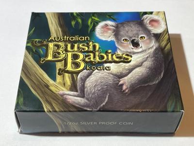 Australian Bush Babies KOALA 2011 Proof Colorized 1/2 Ounce .999 Fine Silver Coin Limited to 10,000 as Pictured.