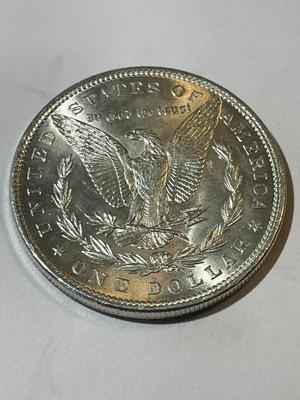 1885-P UNCIRCULATED MS60-62 CONDITION MORGAN SILVER DOLLAR AS PICTURED (COIN #6).