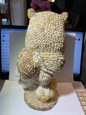 Vintage Handcrafted Seashell Owl Figurine 11” Tall in Good Condition as Pictured.