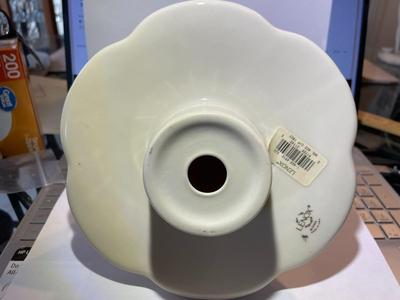 Vintage Lenox Porcelain Christmas Tree 10" Tall w/Red Ribbon Design with Holly in VG Preowned Condition.