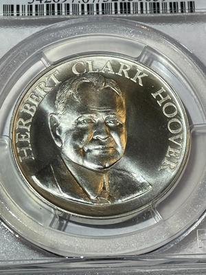 PCGS Certified 1964 MS67 Herbert Clark Hoover Heraldic Art Silver Medal (Regular Strike) as Pic'd.
