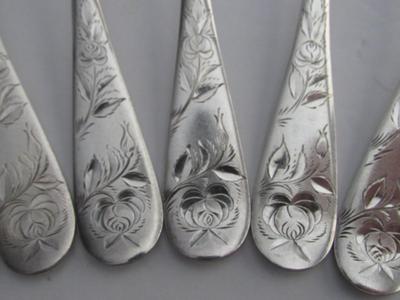 Antique Dinner Forks, Jac Rose Pattern, Sterling Inlaid, Holmes and Edwards, Set of 7