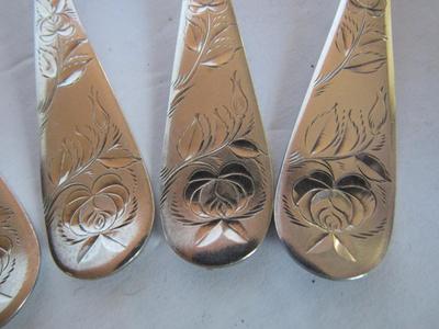 Antique Dinner Forks, Jac Rose Pattern, Sterling Inlaid, Holmes and Edwards, Set of 7