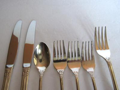 Vintage Silver Plate Flatware Pieces, Lillianne Pattern, Ecko, Korea