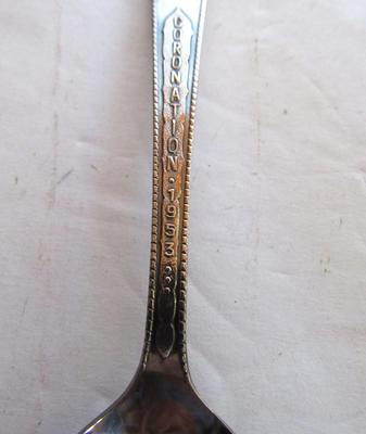 Vintage Child's Silver Plate Fork/Spoon Set, & Queen Elizabeth Coronation 1953 Spoon