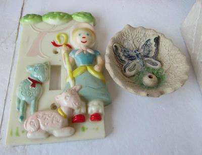 Pot Luck Lot of Household Stuff: Tin Sign, Memory Box, Easter, More