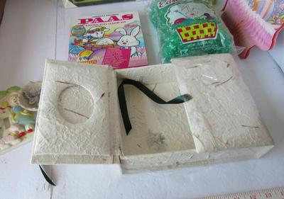 Pot Luck Lot of Household Stuff: Tin Sign, Memory Box, Easter, More