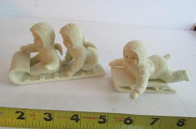 Vintage Dept 56 Snowbabies: Tobaggon and Sled