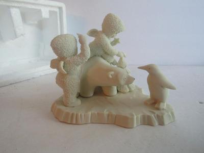 Vintage Dept 56 Snowbabies Baby on Polar Bear