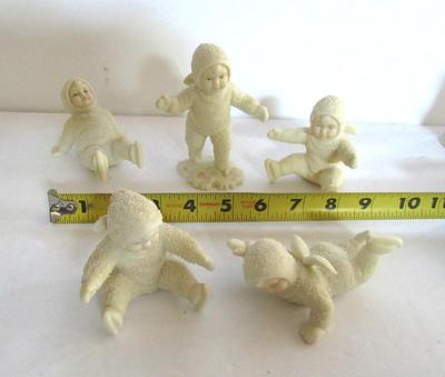 Set of 5 Vintage Dept 56 Snowbaby Skater Figurines